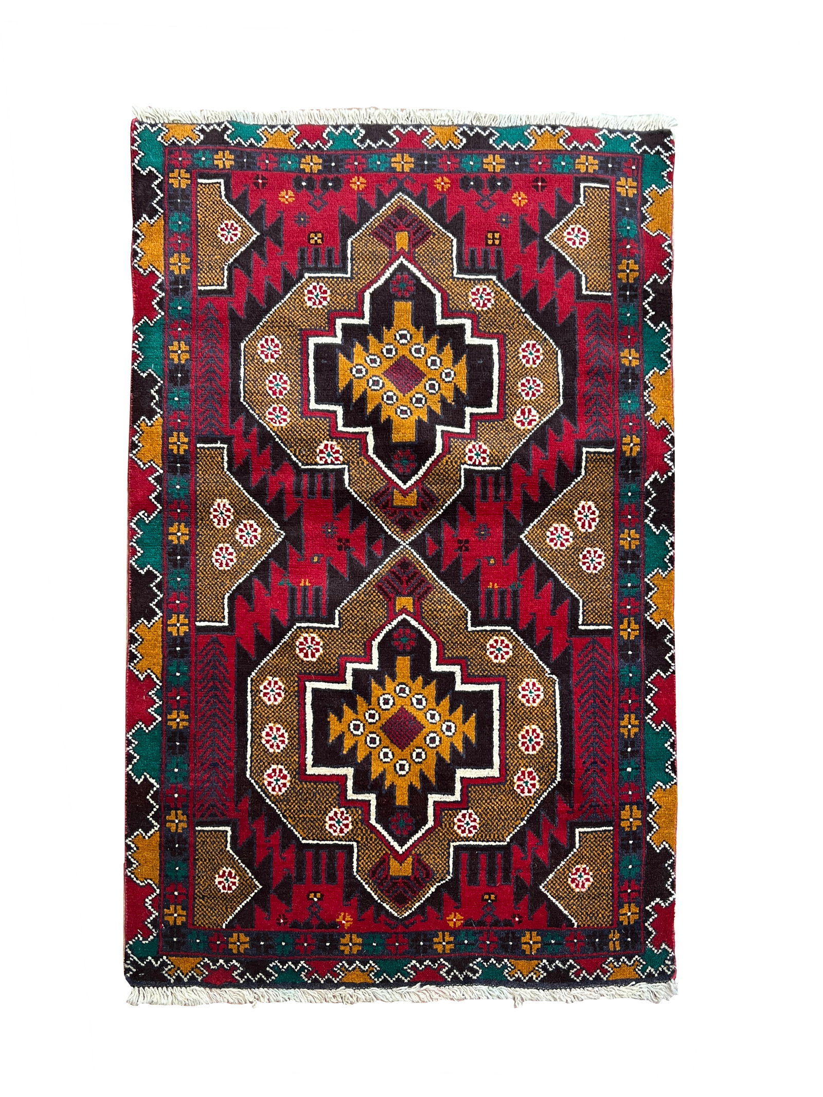 Afghan Balouch Wool Rug 2'11" x 4'7" (1 of 6)