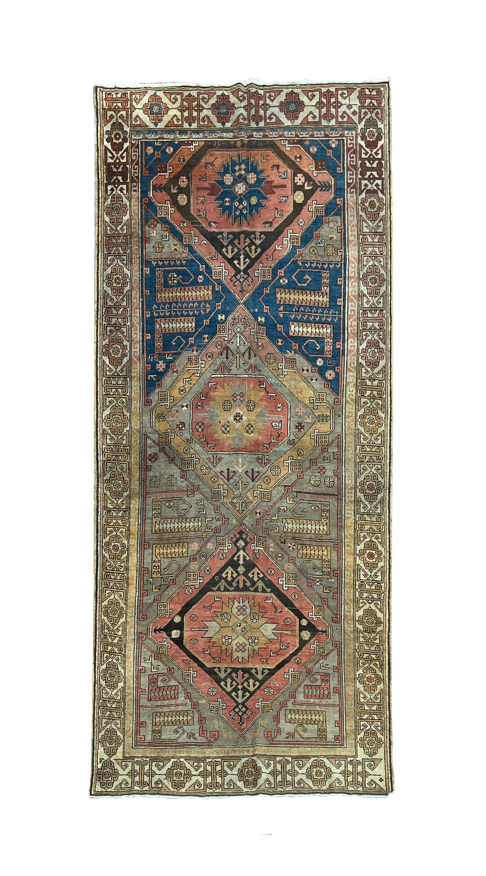 Antique Turkish Geometric Wool Runner 5'3" x 11'10" (1 of 6)