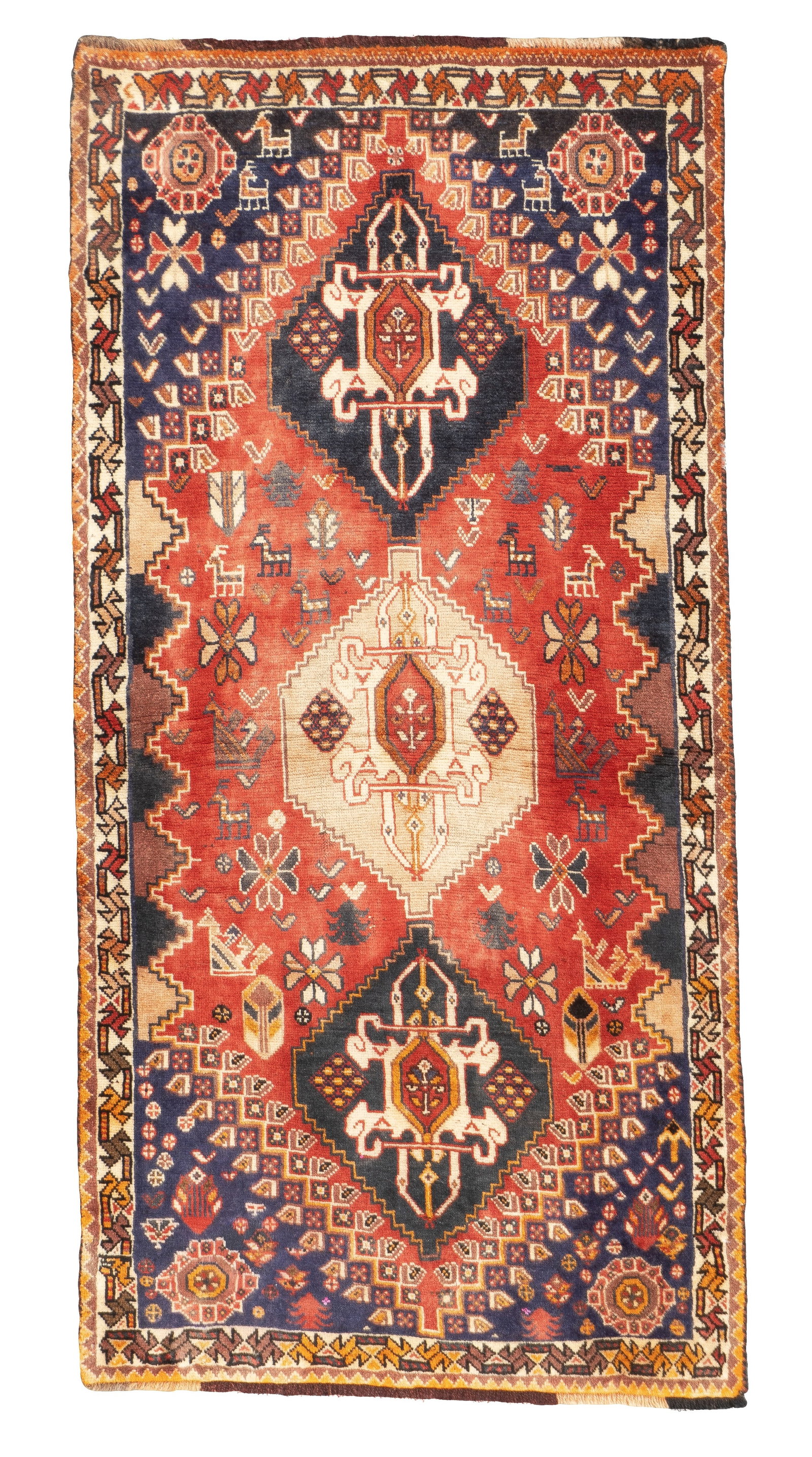 Vintage Persian Qashqai Rug 2'8" x 5'4" (1 of 20)