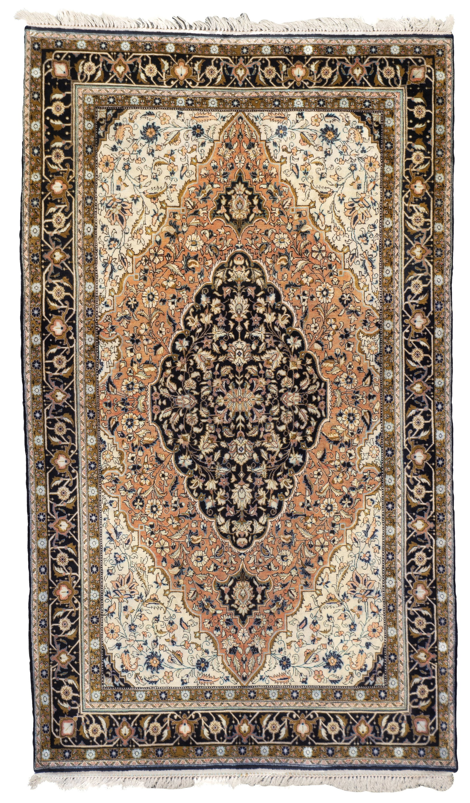 Vintage Persian Silk Qum Rug 3'6" x 6' (1 of 20)
