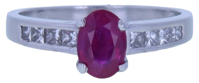 Platinum Ruby & Diamond Ring