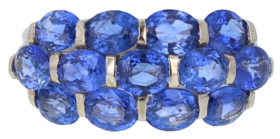 Magnificent 14K Yellow Gold Blue Sapphire Ring – 5.00 CTW