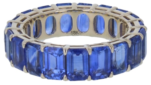 Stunning 18K Yellow Gold Sapphire Eternity Band – 8.53 Carats