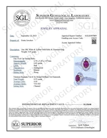 18K White & Yellow Gold Ruby and Diamond Ring