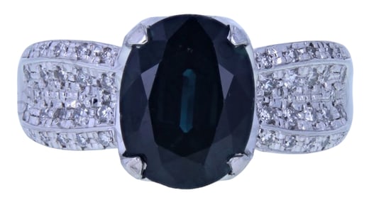 Platinum Sapphire & Diamond Cocktail Ring – 4.48 Carats
