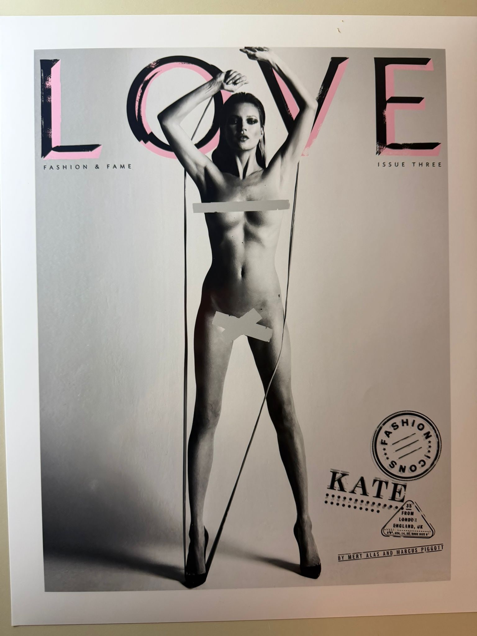 Mert Alas & Marcus Piggott – "Love Covers – Kate Moss" Limited Edition Pigment Print, (1 of 2)