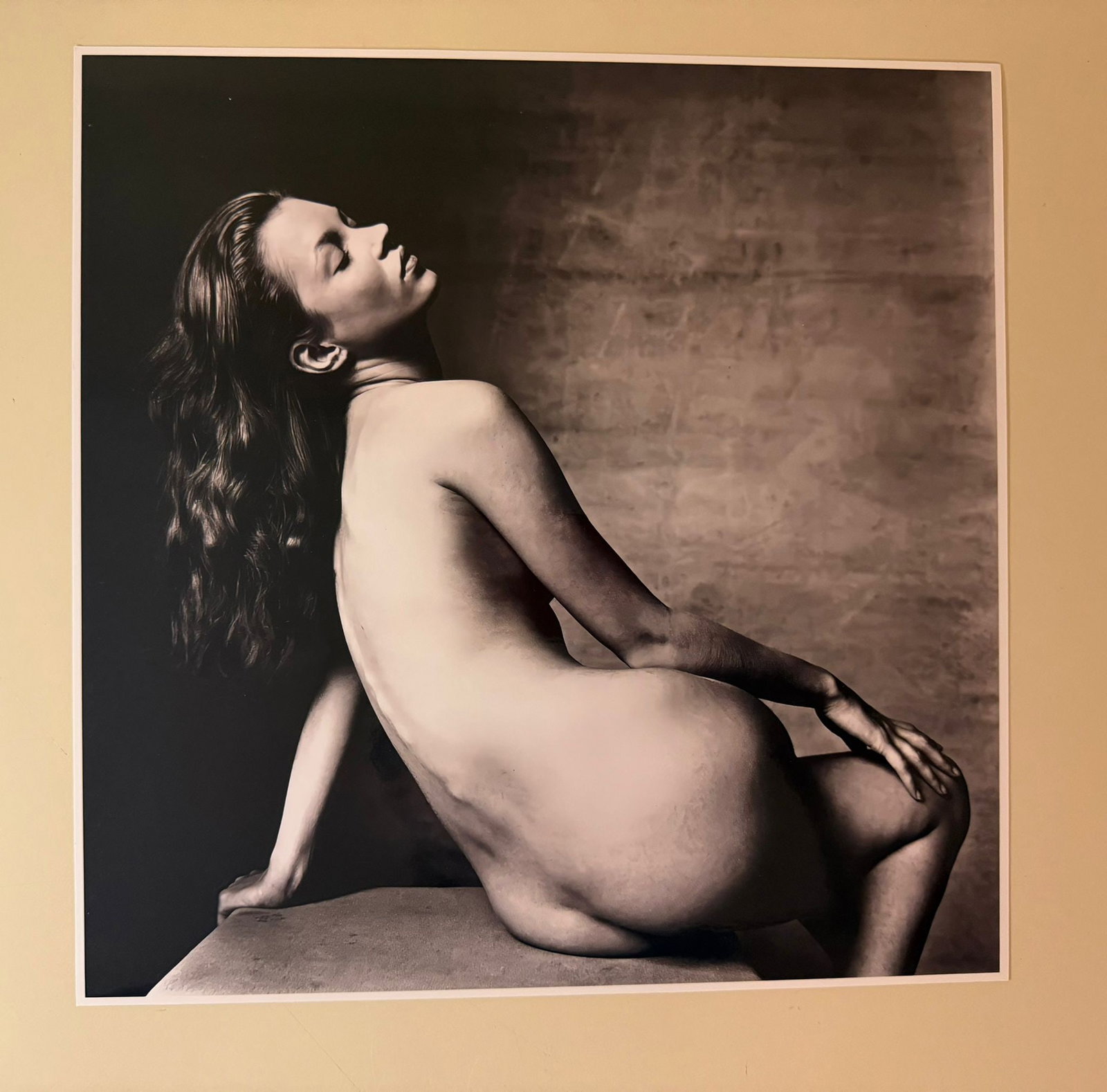 Irving Penn – Kate Moss (1996), Signed Photographic Print, Andrew Adams Private Collection: Photographic print depicting Kate Moss, from the celebrated 1996 portrait by Irving Penn. Printed on FUJIFILM Professional photographic paper and hand-signed by Irving Penn in pencil. From the Andrew 