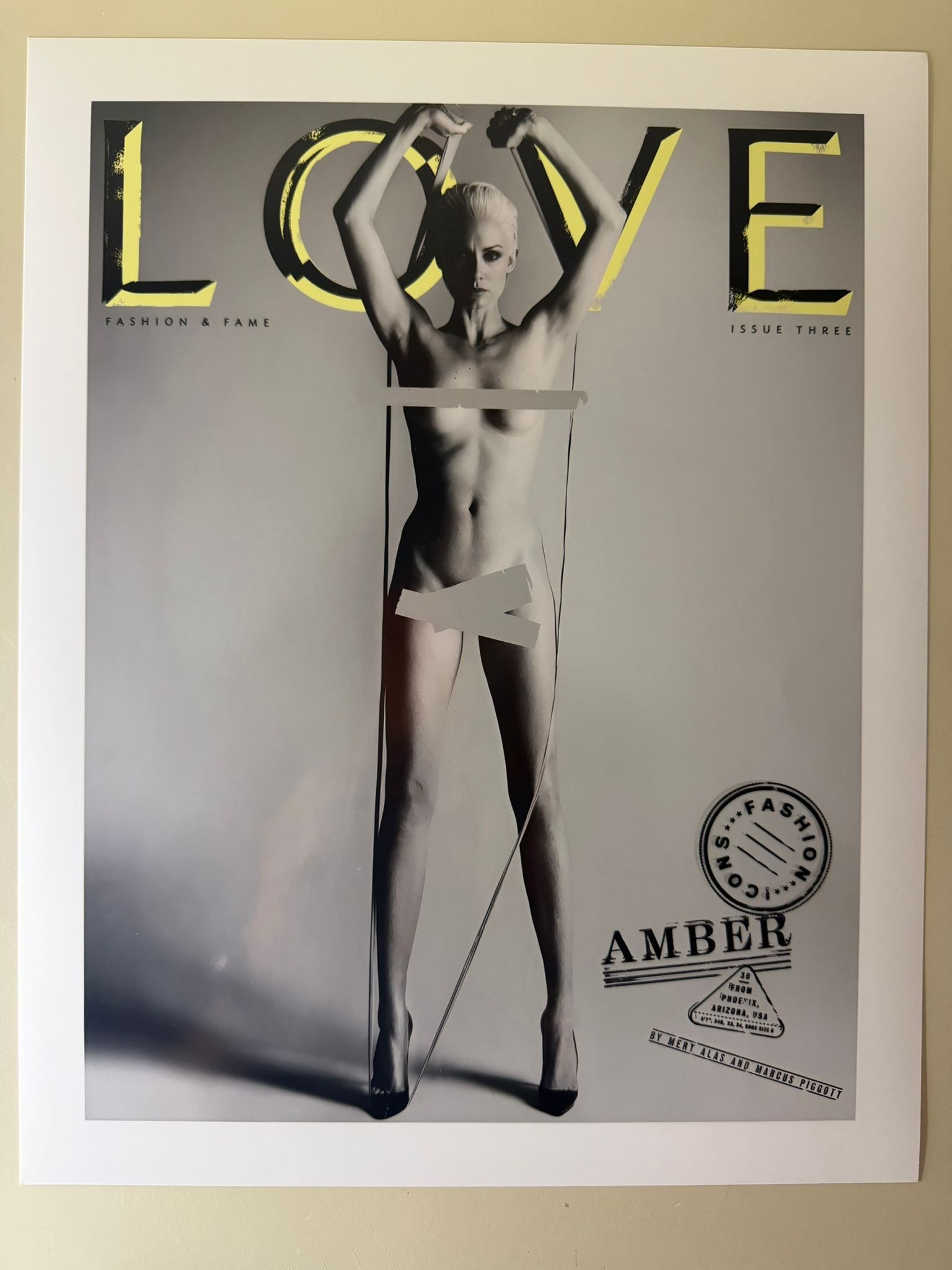 Mert Alas & Marcus Piggott – LOVE Covers: Amber Valletta, LUMAS Limited Edition 89/100: 31x40 cm - Official LUMAS limited edition pigment print featuring the iconic LOVE Magazine cover with supermodel Amber Valletta, photographed by renowned fashion photographers Mert Alas & Marcus Piggo