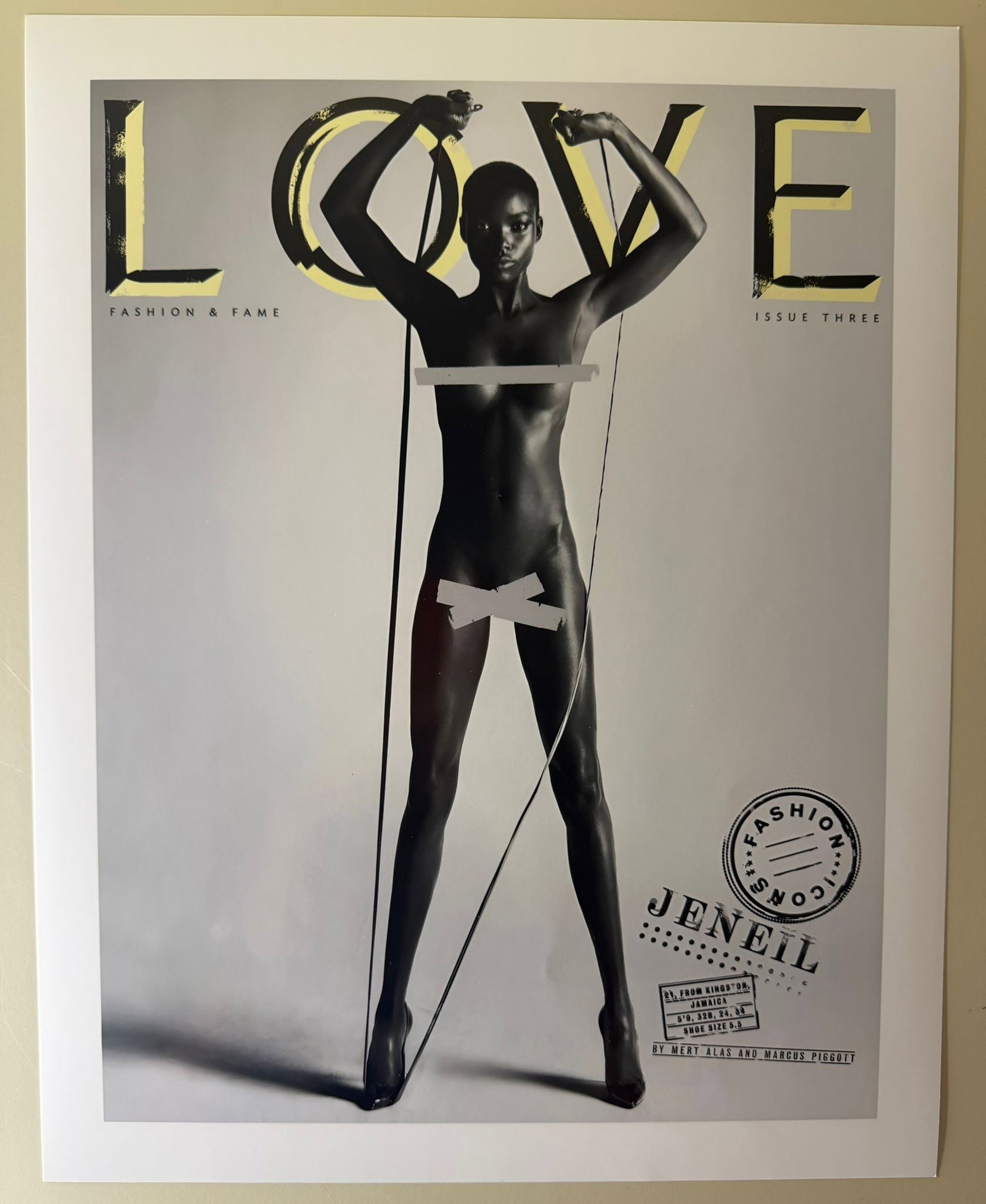 Mert Alas & Marcus Piggott – LOVE Covers: Jeneil Williams, LUMAS Limited Edition 12/100: Official LUMAS limited edition pigment print featuring the iconic LOVE Magazine cover with model Jeneil Williams, photographed by internationally acclaimed fashion photographers Mert Alas & Marcus Pig