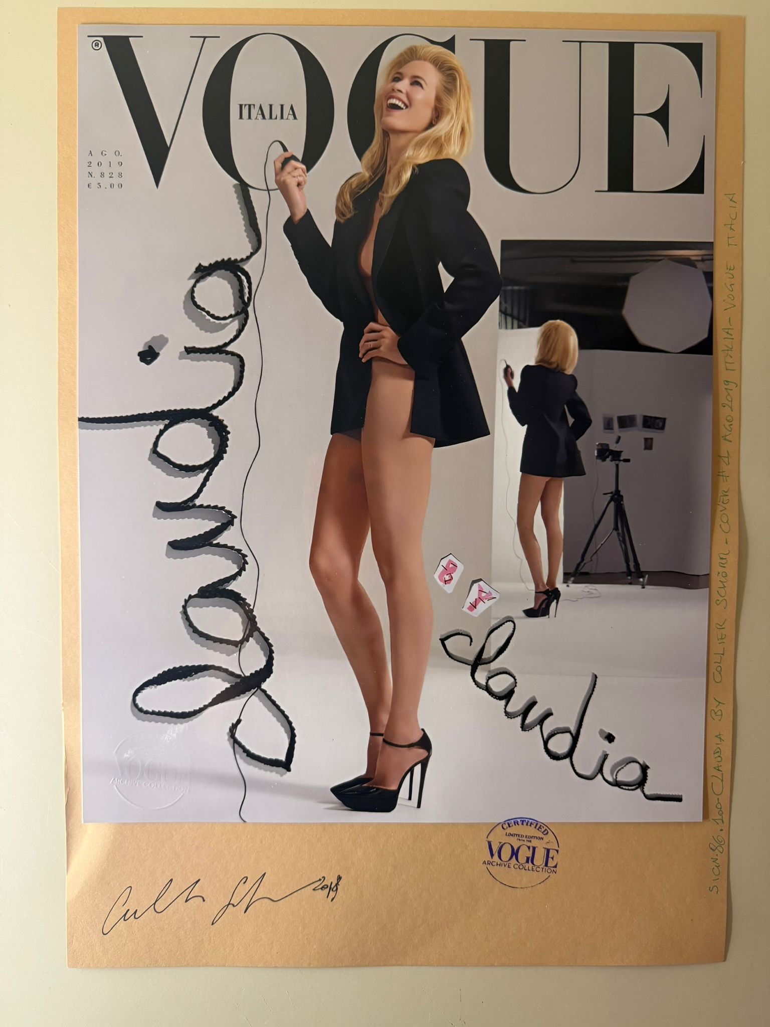 Collier Schorr – Claudia Schiffer, Vogue Archive Collection, Signed Limited Edition 4/100: 42x30 cm - Original archival pigment print featuring supermodel Claudia Schiffer, photographed by renowned American artist and fashion photographer Collier Schorr. Published as part of the prestigious