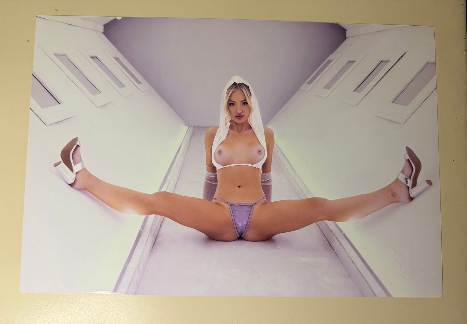 Kassandra Keyes – Kei, Limited Edition 22/300: A contemporary limited-edition photographic print by Kassandra Keyes, depicting model Kei in one of Playboy's distinctive modern editorial productions.The image presents the model within a striking mi