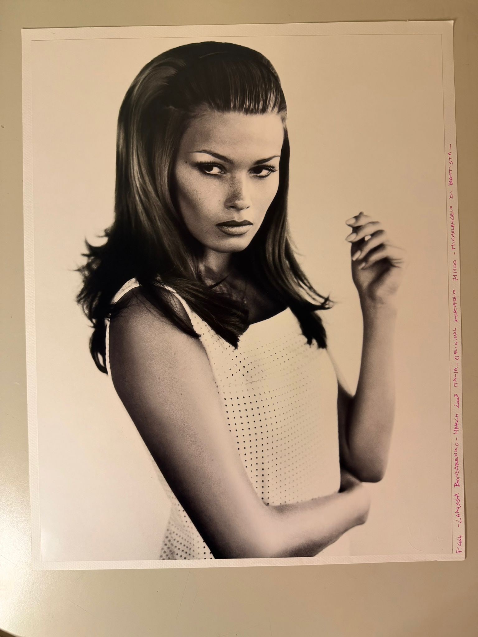 Michelangelo di Battista – Larissa Bondarenko, Los Angeles, 2001 (Never Published) | Vogue Archive: A limited edition photographic print by acclaimed Italian fashion photographer Michelangelo di Battista, portraying model Larissa Bondarenko during a fashion editorial photographed in Los Angeles in 2