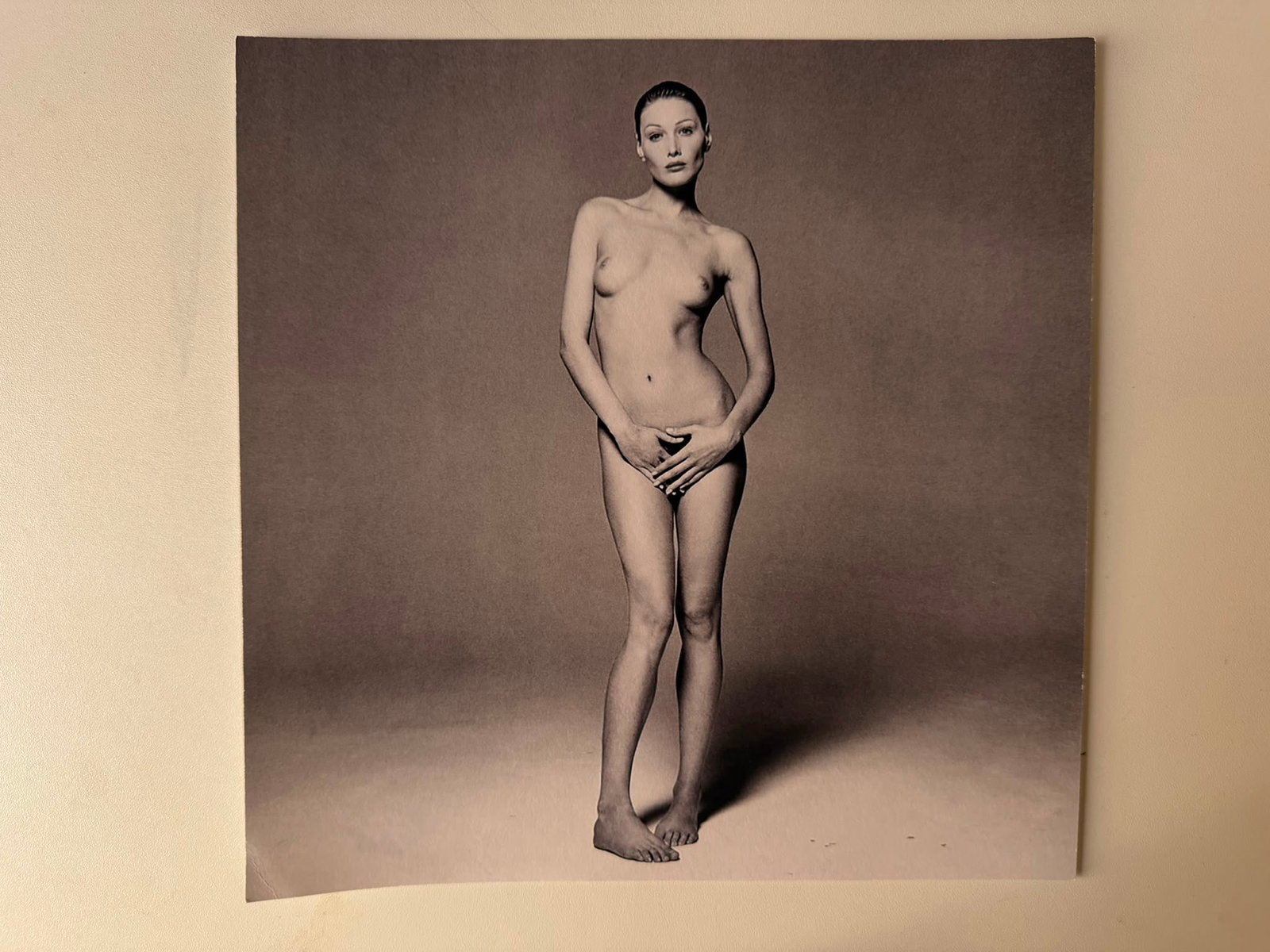 Michel Comte – Carla Bruni, Safer Sex Campaign, Playboy, 1993 | Signed Photograph: An original signed photographic print by internationally acclaimed Swiss photographer Michel Comte, portraying Carla Bruni for Playboy's celebrated Safer Sex Campaign of 1993.Produced during the heigh