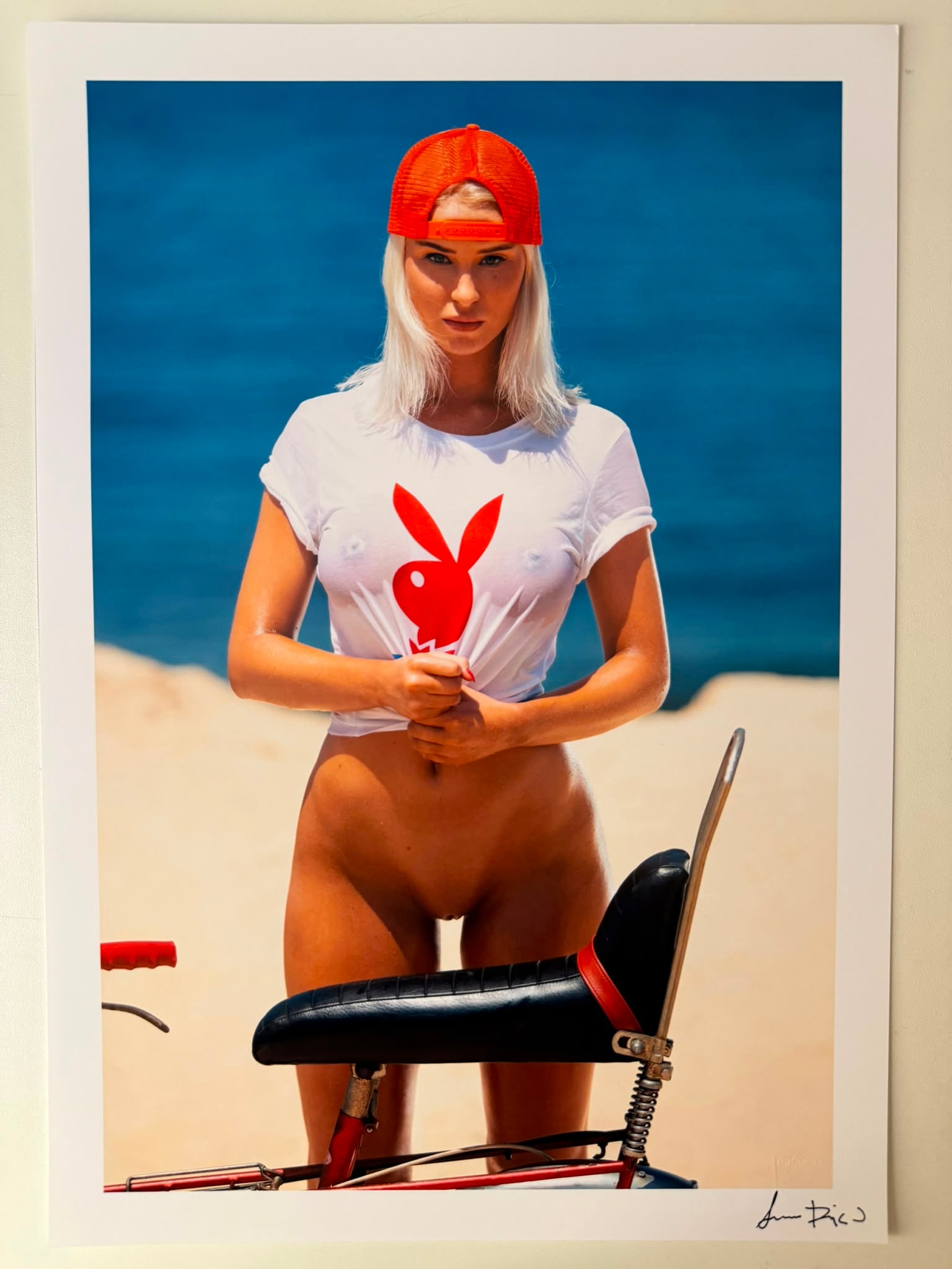 Ana Dias – Amalie Olufsen, Portugal Beach Editorial | Signed Photograph - 42x30 cm: An original colour photograph by acclaimed Portuguese photographer Ana Dias, featuring Norwegian model Amalie Olufsen in a beach editorial photographed in Portugal.Known for her vibrant visual languag