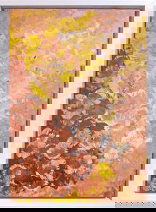 Emily Kam(e) Kngwarrey(e), Wildflower, 1995: Emily Kam(e) Kngwarrey(e) (c.1910 - 1996) Wildflower, 1995 synthetic polymer on canvas 35.5 x 25 cm, 38.5 x 28.5 cm frame PROVENANCE Dacou Gallery, NSW, Cat No. 110020 Private Collection, NSW ARTWORK