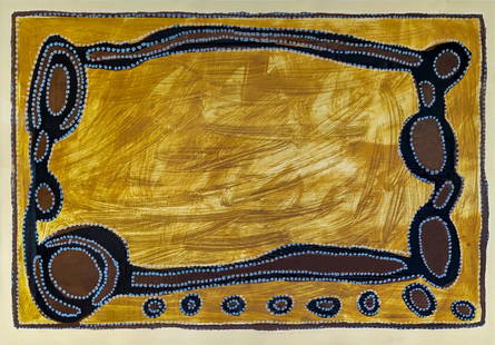 Rover Thomas, Jaandoo - Wild Dog Dreaming, 1995: Rover Thomas (1926 - 1998) Jaandoo - Wild Dog Dreaming, 1995 colour lithograph Ed No. 33/40 68 x 101 cm , 105 x 137 cm frame PROVENANCE Printed by Frank Gohier at Northern Territory University Print W