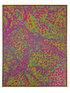 Emily Kam(e) Kngwarrey(e), Altyerre, Spinifex Dreaming, 1994: Emily Kam(e) Kngwarrey(e) (c.1910 - 1996) Altyerre, Spinifex Dreaming, 1994 synthetic polymer on linen 118 x 93 cm, 120.5 x 96 cm frame PROVENANCE Utopia Batik and Art, NT, Cat No. EK225* Aboriginal G