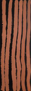 Emily Kam(e) Kngwarrey(e), Awelye - Body Marks, c.1995: Emily Kam(e) Kngwarrey(e) (c.1910 - 1996) Awelye - Body Marks, c.1995 synthetic polymer on linen 117 x 40 cm PROVENANCE Ngintaka Arts, NT Private Collection, SA Accompanied by three photographs of the