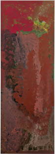 Emily Kam(e) Kngwarrey(e), My Country - Yam Dreaming, c.1995: Emily Kam(e) Kngwarrey(e) (c.1910 - 1996) My Country - Yam Dreaming, c.1995 synthetic polymer on linen 127.5 x 45 cm PROVENANCE Ngintaka Arts, NT Private Collection, SA Accompanied by a photograph of
