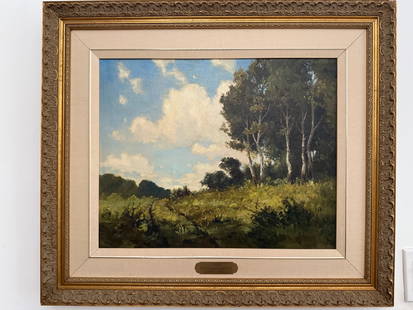 Roland Gissing Painting: June: Roland Gissing 1895-1967 June 20x16” Oil on Canvas Arriving in Calgary, Alberta in the spring of 1913 an 18-year-old Gissing came to Canada and for the next ten years followed the life