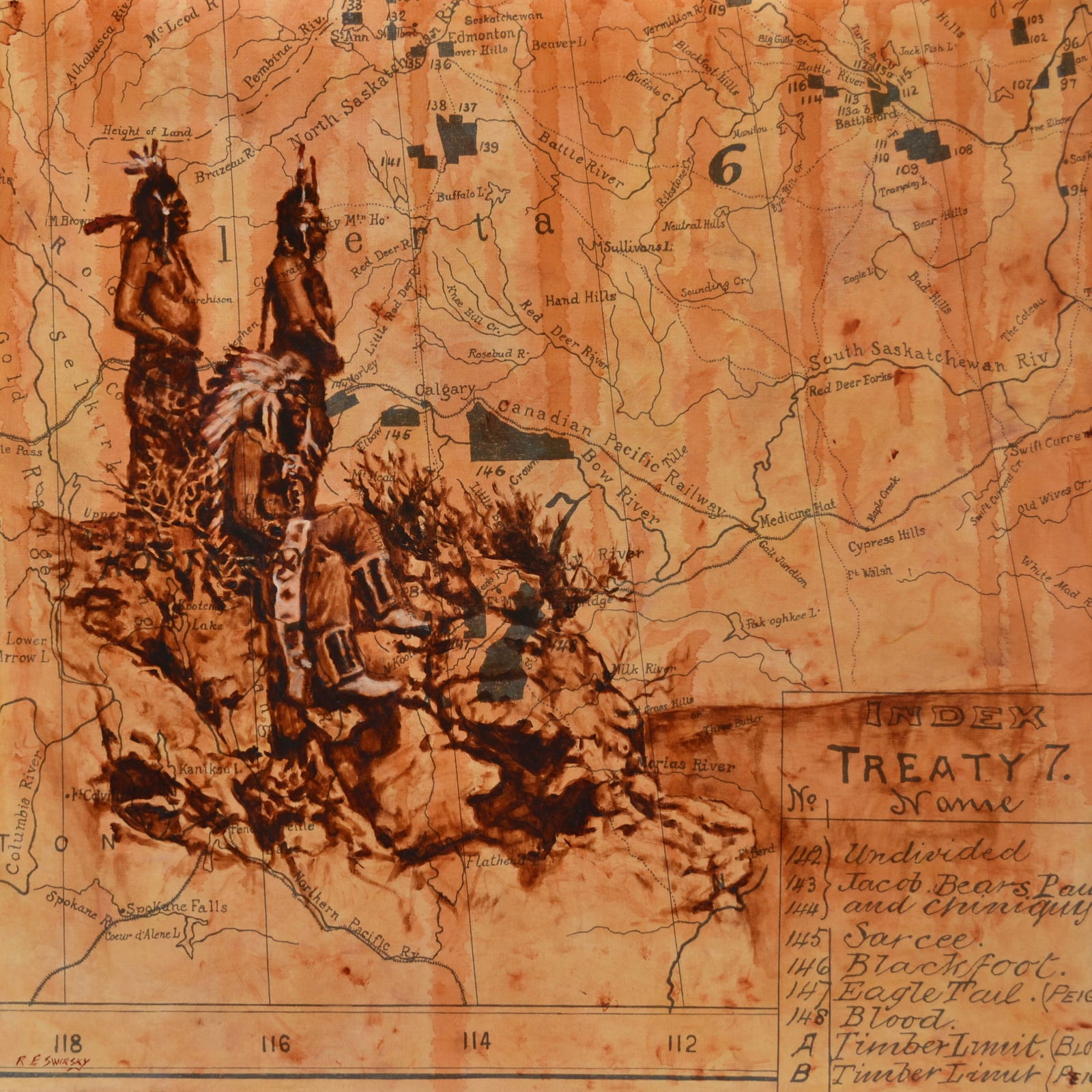 Ray Swirsky Painting: Pikani Moment – Treaty 7 Series (1 of 1)