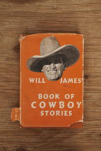 Will James, Cowboy Stories, 1st Edition 1951 book: Will James, Cowboy Stories, 1st Edition 1951 book. Paper Dust jacket is ripped, but the book itself is in good condition, numerous black and white illustrations. 6"W x 8.5"L x 1"D, 242 pp