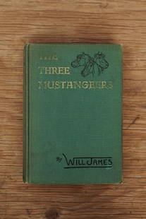 Will James, 3 First Editions: 1) The Three Mustangerers, 2) Scorpion A Good Bad Horse, 3) Big -: Will James, 3 First Editions and First Printings, published by Charles Scribner's Sons. 1) The Three Mustangerers, 1933 1st Edition, good condition, 43 black and white illustrations. 6"W x 8.5"L x