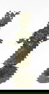 Scott Rogers, Ke-Wa Corn Maiden, bronze, 2001: D.S. (Scott) Rogers, (B. 1961), Ke-Wa Corn Maiden, bronze. Edition 2/30, 2001. Signature and edition number on the base. Size 9" x 27". Utilizing sculpture and expanded forms of publishing, Scott