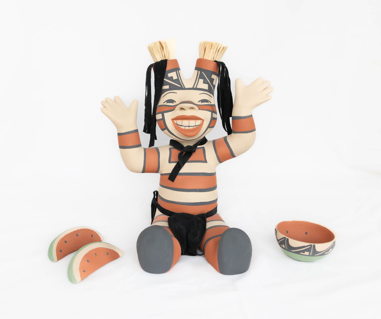 Kathleen Wall, (B. 1973), Koshare Storyteller, Sculpture (1 of 3)