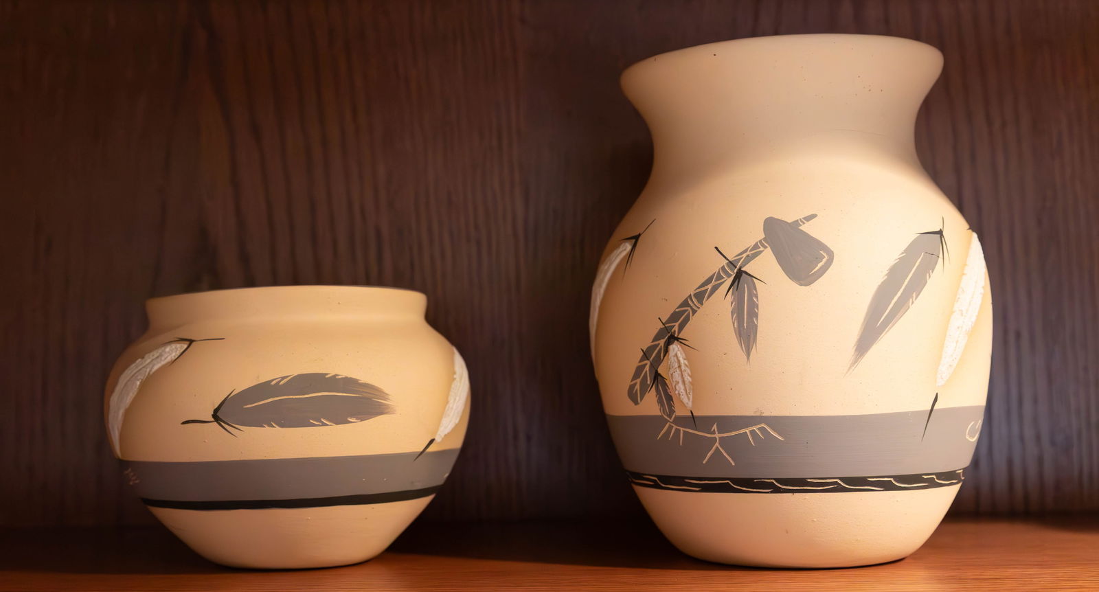 Grey 36 & 37 Feather, Pottery Vessels (2), Pottery (1 of 1)