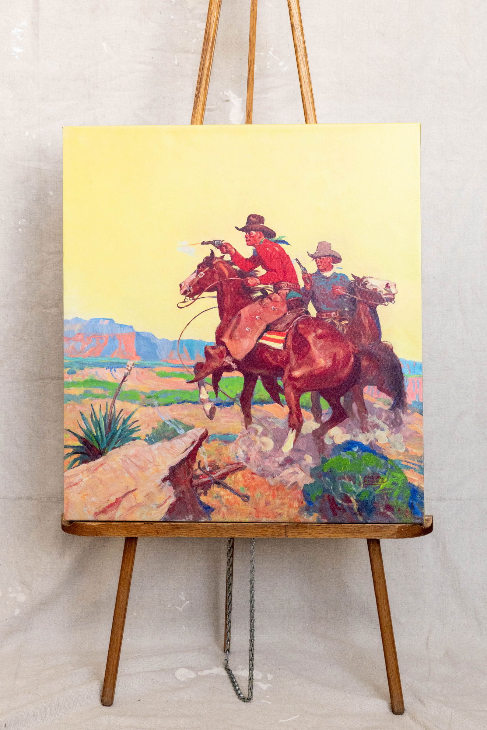Arthur Roy Mitchell, Two Men on a Horse, Stretched Canvas (1 of 2)