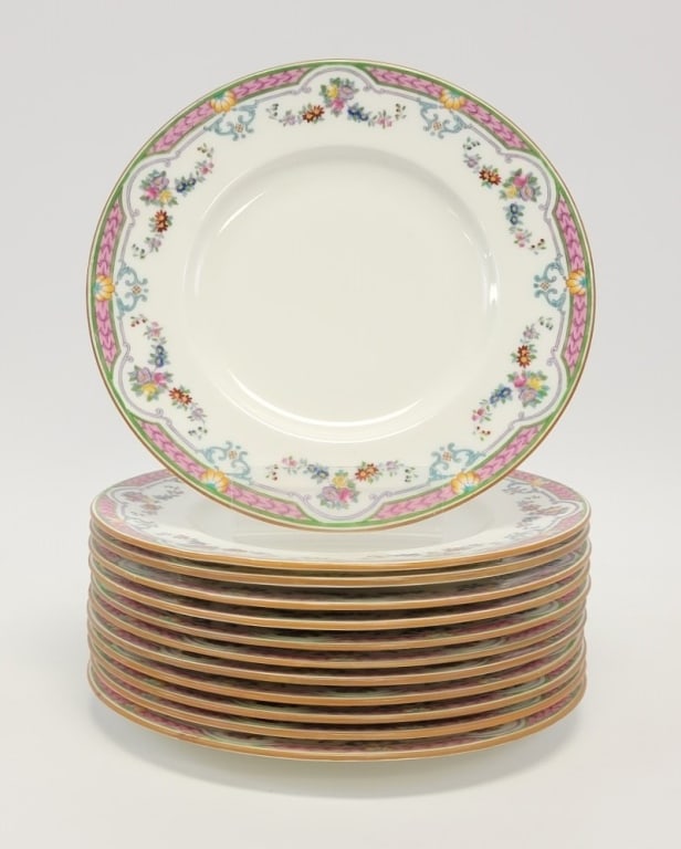 12 MINTONS RIPON PINK PORCELAIN SALAD PLATES 9" (1 of 9)
