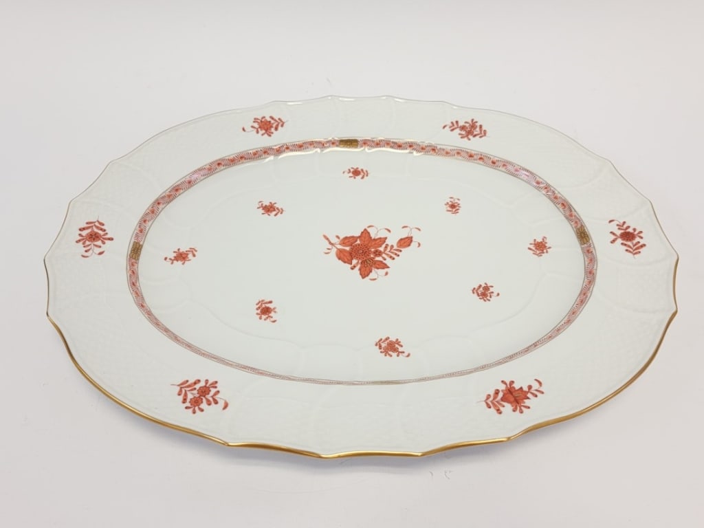 HEREND "CHINESE BOUQUET" PORCELAIN PLATTER TRAY (1 of 11)