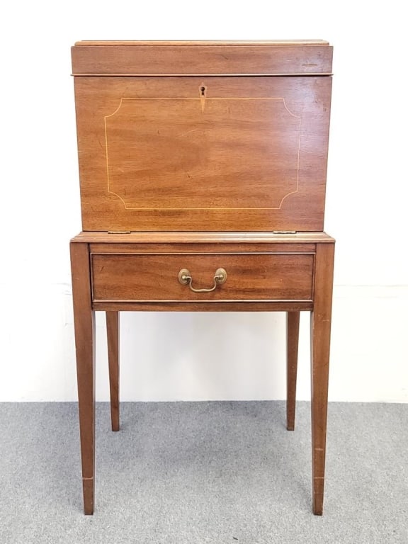 VNTG FEDERAL STYLE PARQUETRY INLAID SILVER CHEST (1 of 20)