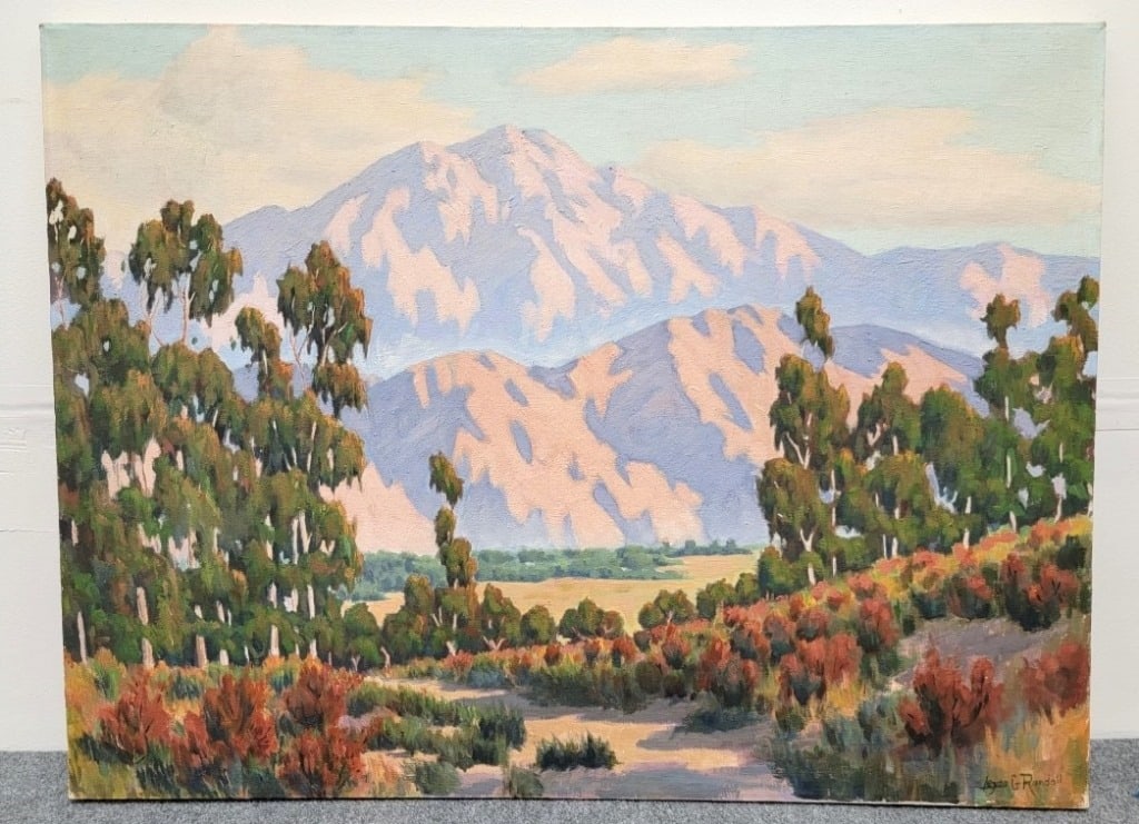 LEYON G RANDALL OIL ON CANVAS PAINTING, MOUNTAINS (1 of 7)