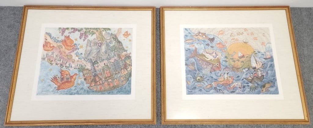 TWO FRANCOISE DEBERDT FRAMED & SIGNED ETCHINGS (1 of 19)