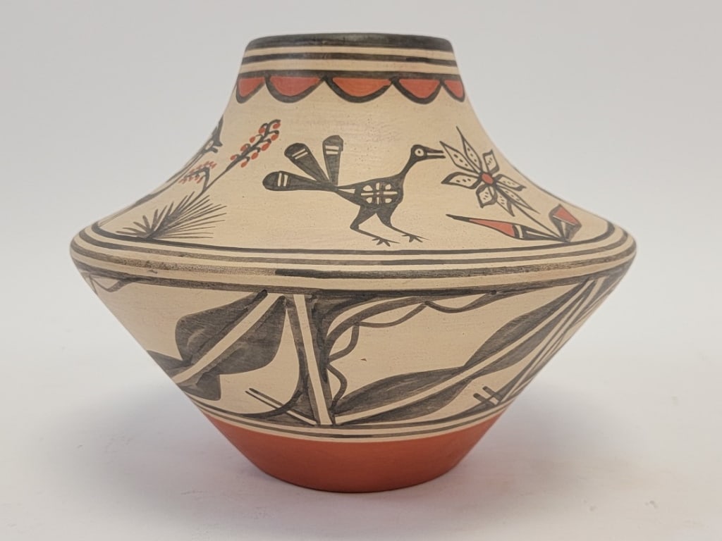 ROBERT TENORIO POLYCHROME REDWARE POTTERY OLLA (1 of 16)