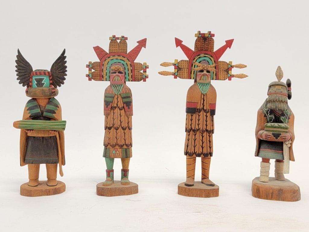 FOUR HOPI CARVED WOOD KACHINA DOLLS, LACAPA, ETC. (1 of 14)