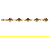 VICTORIAN 14K YG, AMETHYST, PEARL & EMERALD BRACEL