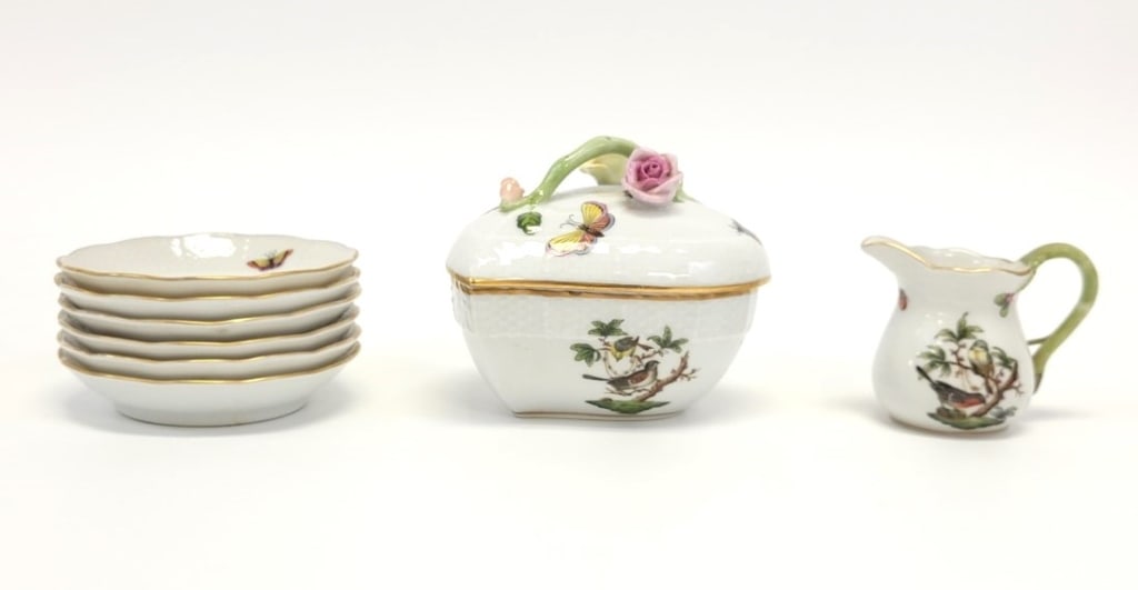 SMALL LOT HEREND ROTHSCHILD BIRD PORCELAIN WARE (1 of 16)