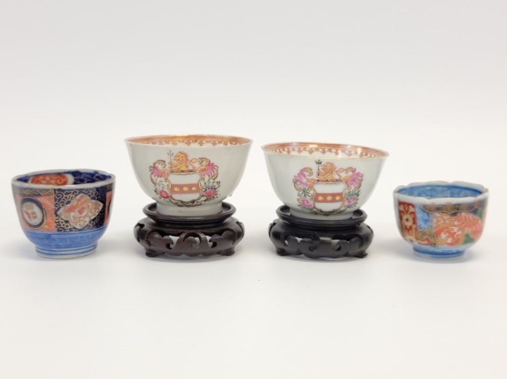 CHINESE EXPORT & JAPANESE IMARI CUPS, 4 PCS