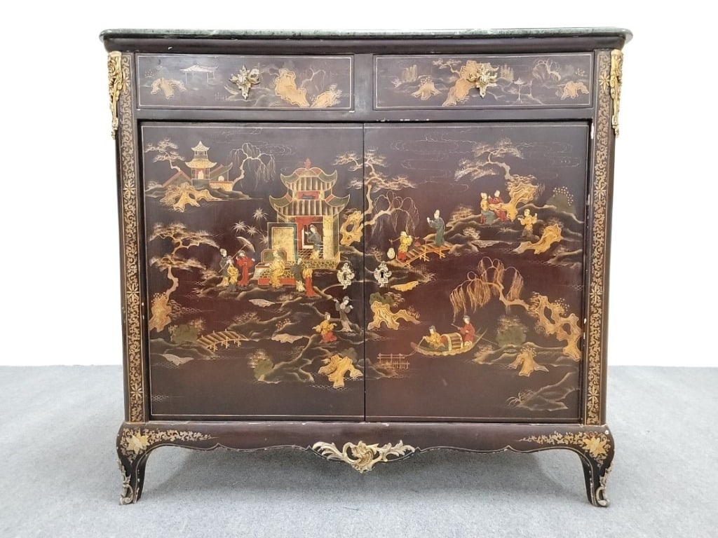 ITALIAN LOUIS XIV STYLE CHINOISERIE MARBLE TOP CHE (1 of 20)
