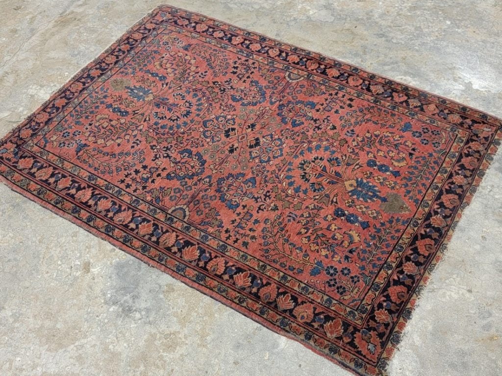 ANTIQUE PERSIAN SAROUK HAND KNOTTED RUG 3' X 5' (1 of 18)