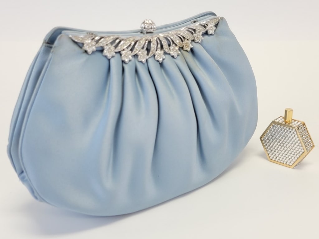 JUDITH LEIBER SATIN EVENING BAG & PERFUME BOTTLE (1 of 20)