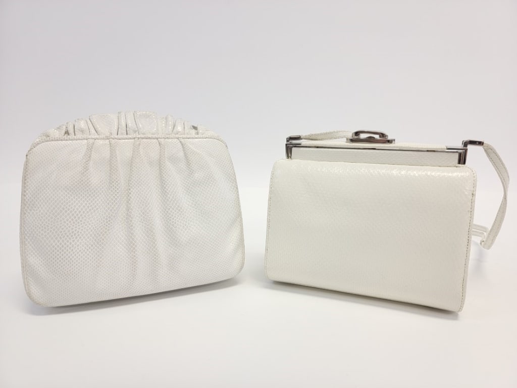 LOT TWO JUDITH LEIBER WHITE PURSES (1 of 20)