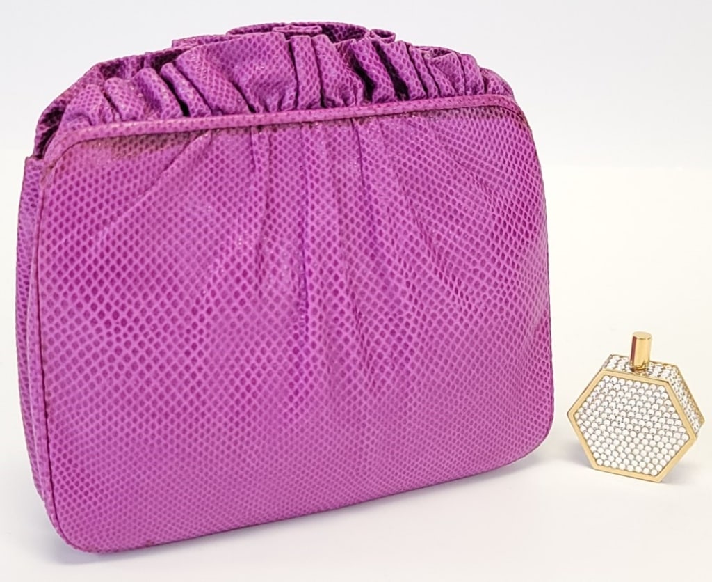 JUDITH LEIBER KARUNG LEATHER BAG & PERFUME BOTTLE (1 of 17)