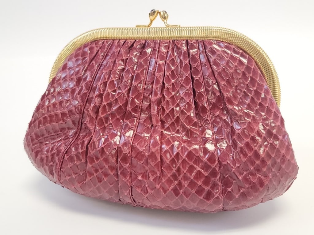 JUDITH LEIBER RED PYTHON CLUTCH (1 of 12)
