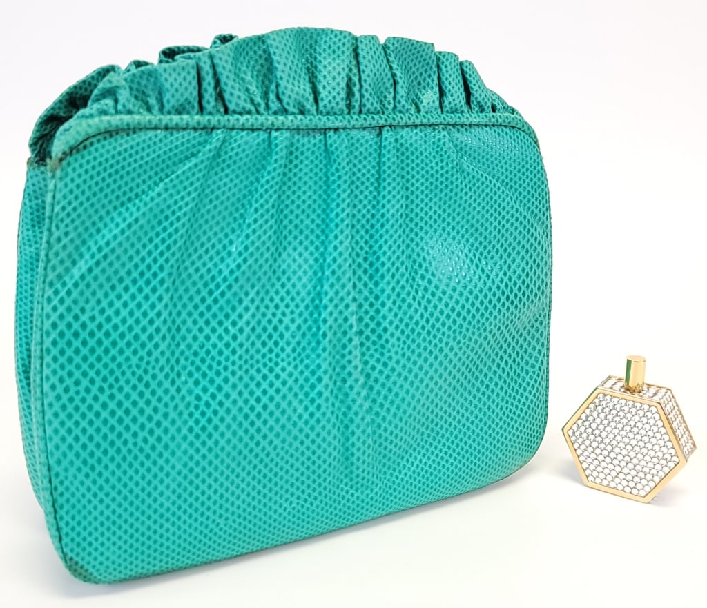 JUDITH LEIBER KARUNG LEATHER BAG & PERFUME BOTTLE (1 of 20)