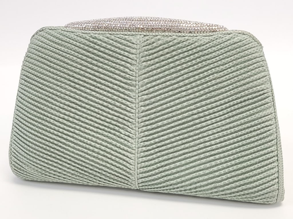 JUDITH LEIBER PLEATED KARUNG LEATHER CLUTCH (1 of 13)