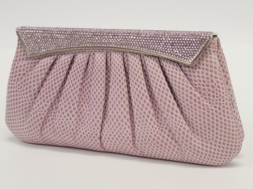JUDITH LEIBER LILAC KARUNG LEATHER & CRYSTAL BAG (1 of 12)
